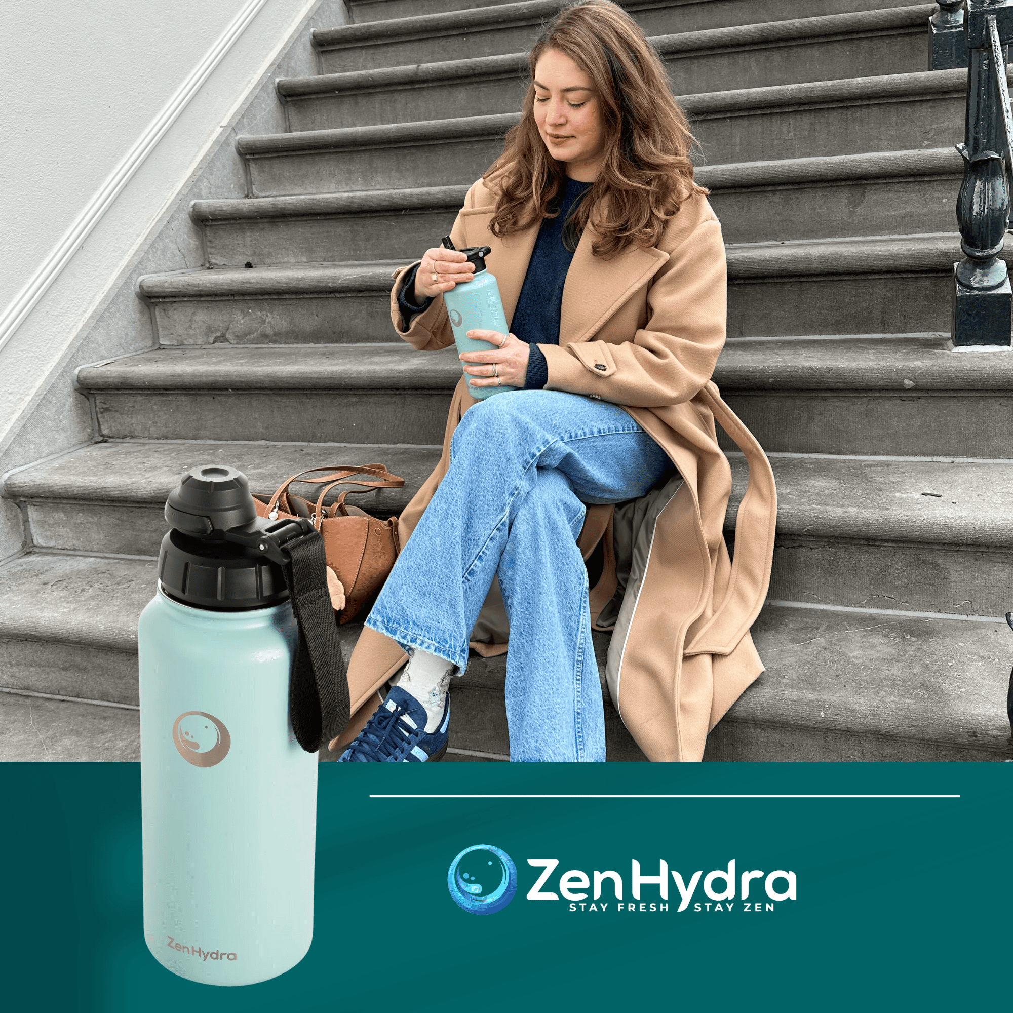 ZenHydra Explorer Drinkfles 1 Liter Groen