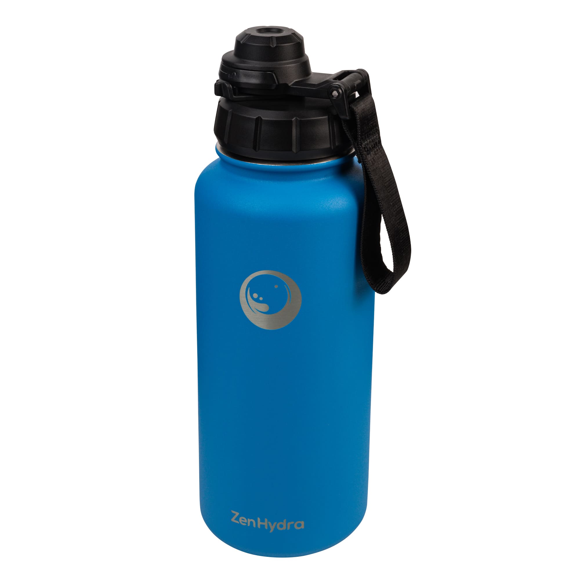 1 liter fles met sportcap petrol