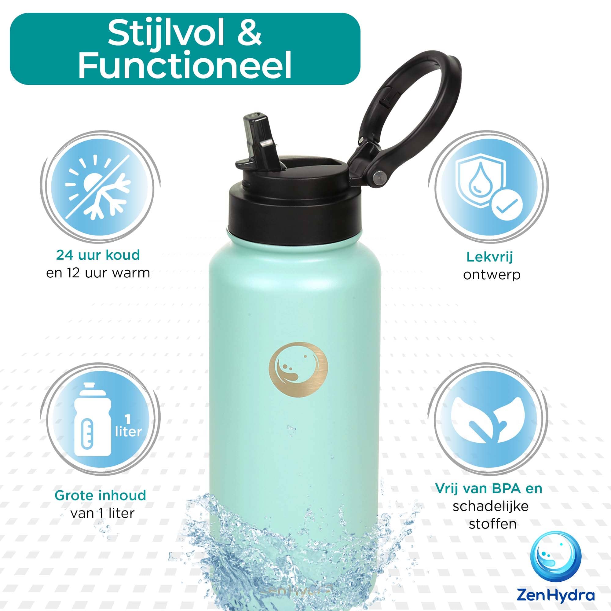 Zenhydra-drinkfles-usp-groen