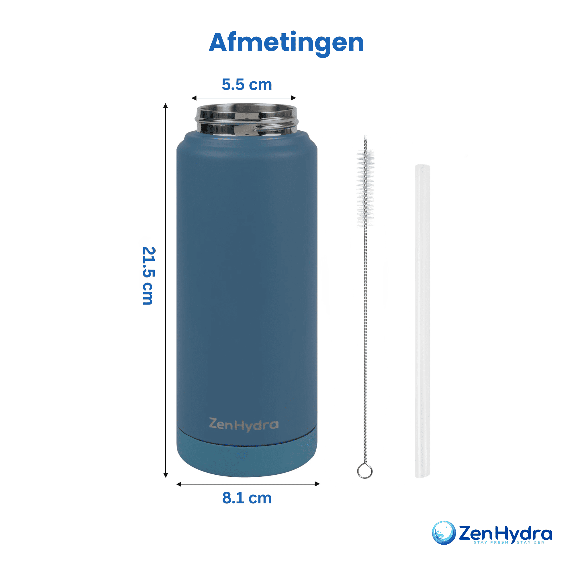 afmetingen blauw 750ml